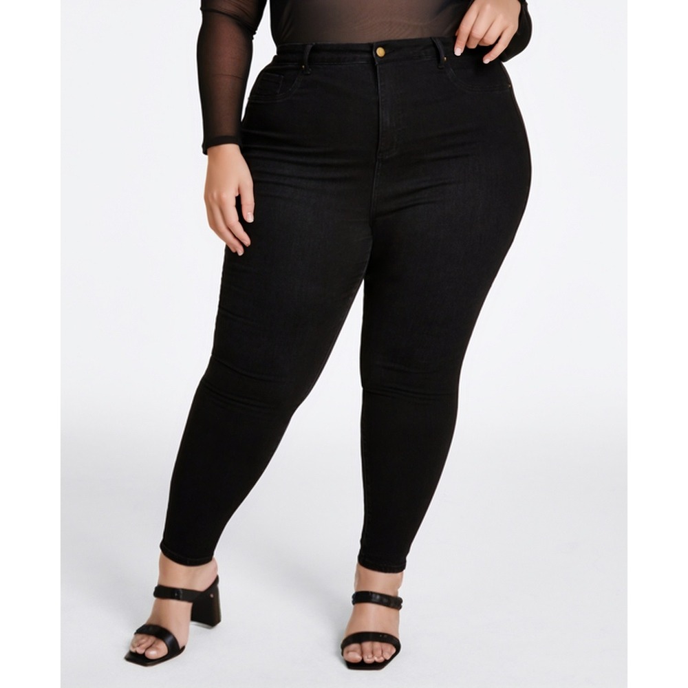Nina‎ Parker Mom Jeans Womens 24W Black Tapered Leg Retro Aesthetic Grunge NWT